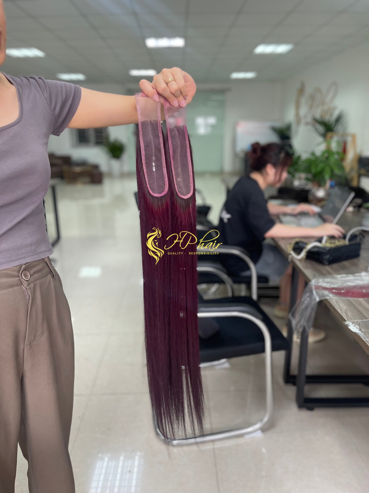 Vietnamese Hair Frontal Color Dark Purple