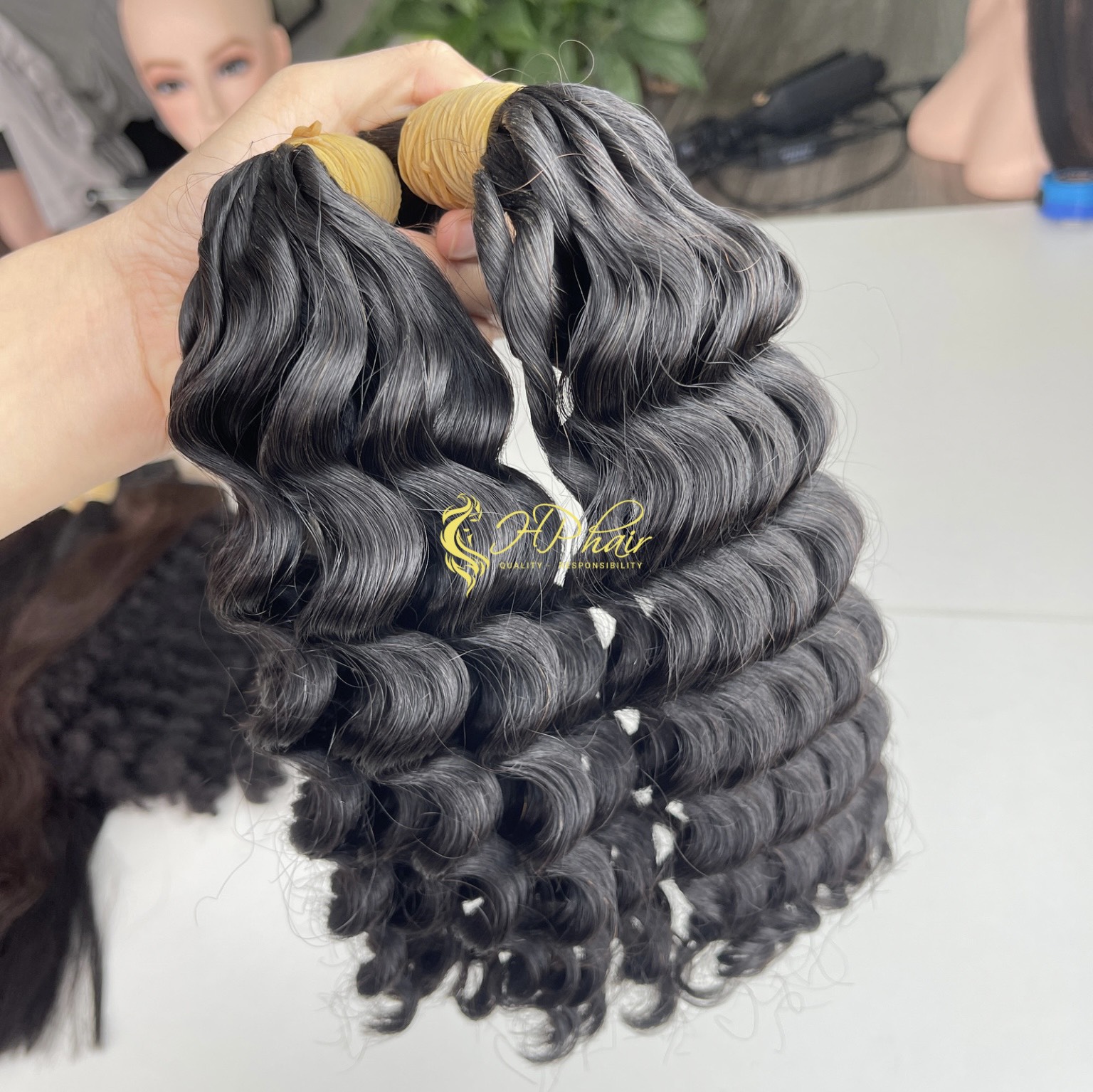 Bulk Wavy Hair Natural Black Colors