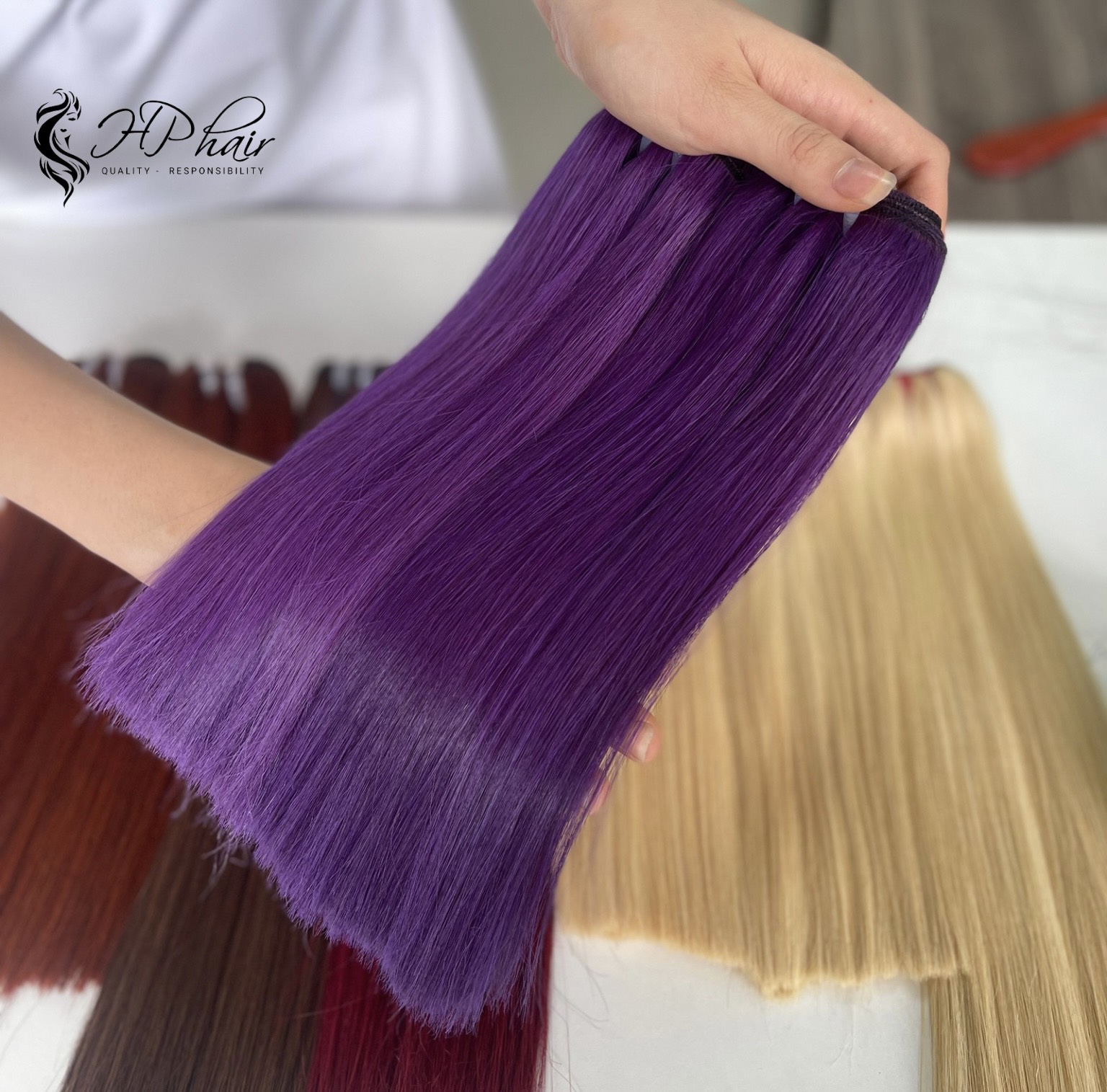 Vietnamese Weft Hair Closure Colors Purple