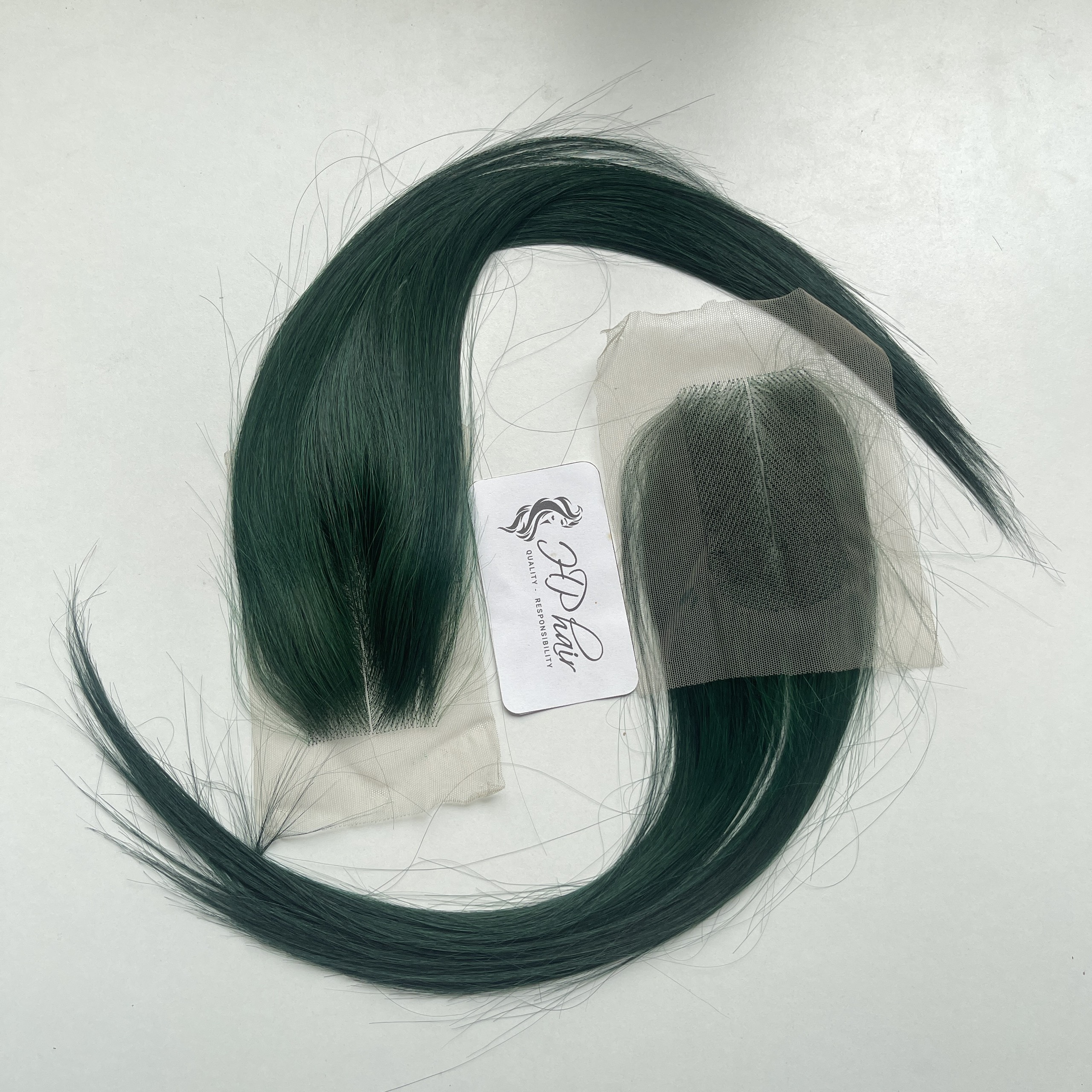 Amazing VietNamese Human Frontal Hair Color Green