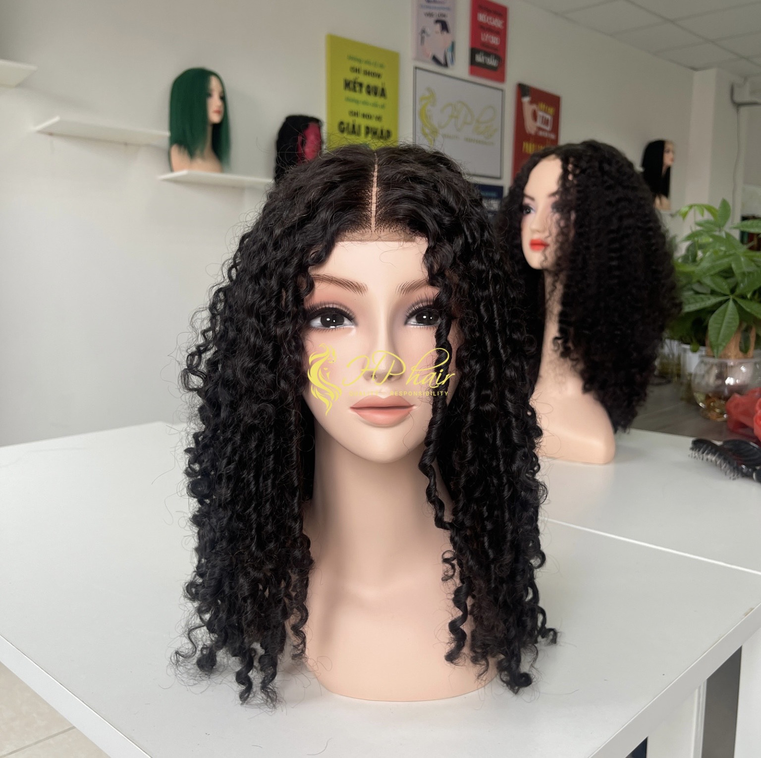 Wholesale VietNam Curly Wigs Colors Natural Black