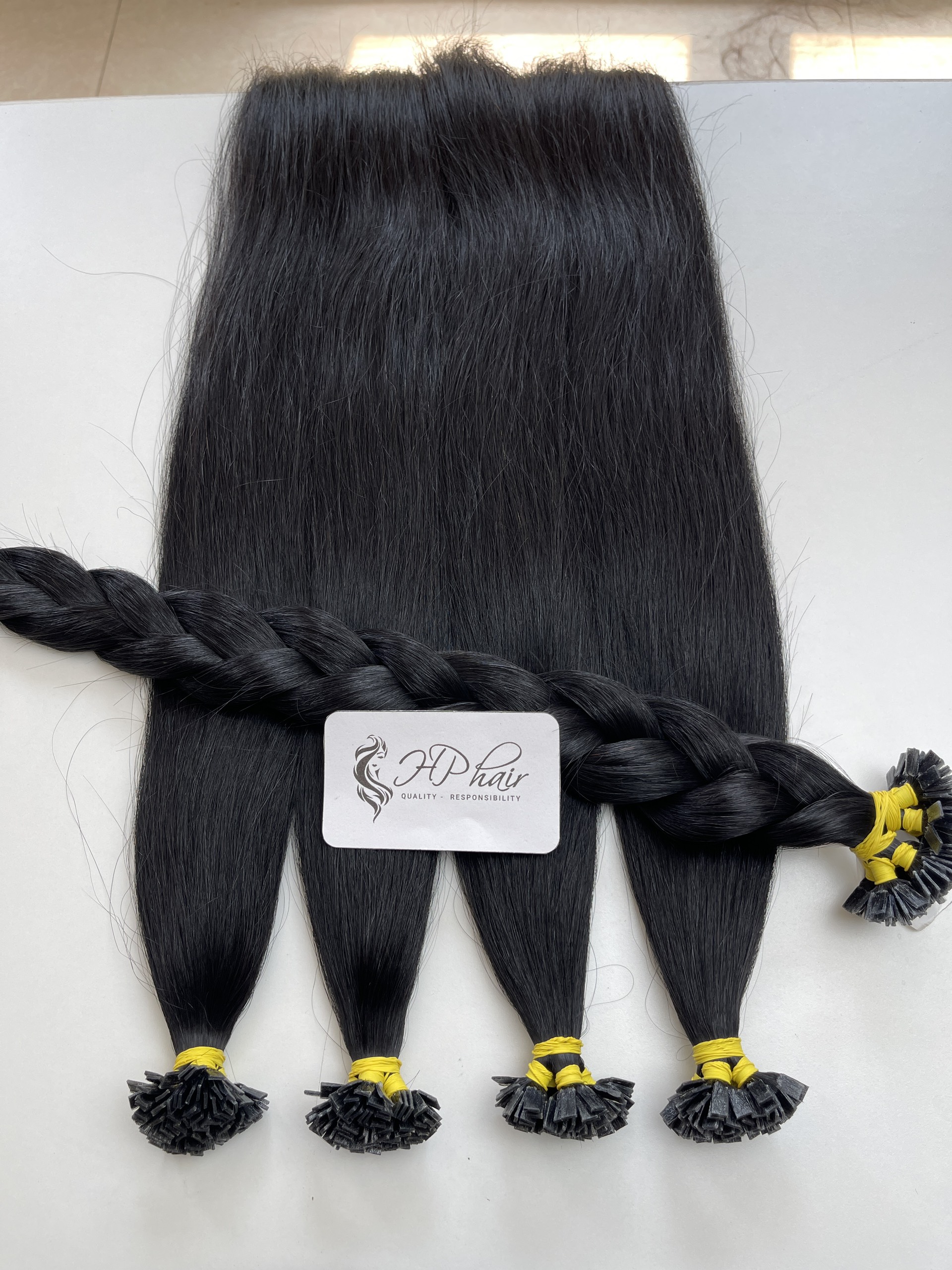 Vietnamese Human Flat Tip Keratin Hair Natural Colors